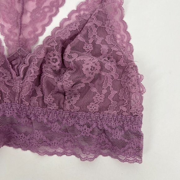 Victoria's Secret Bralette Purple Lace Floral Racerback Wireless - Picture 4 of 11